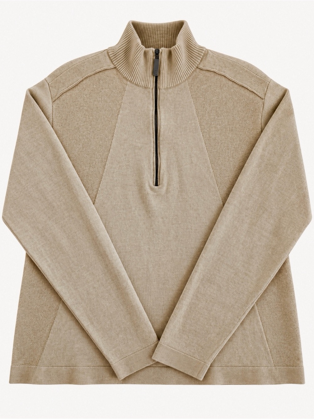 Bilancioni Men’s Wool Sweater Beige Half-Zip size 58